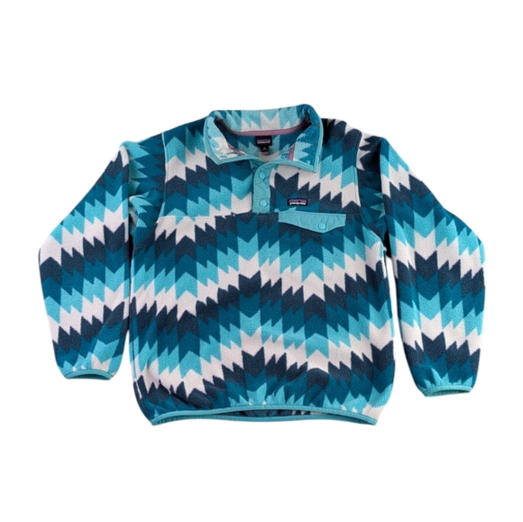 Patagonia Synchilla Snap-T Fleece Pullover XL Teal Geo Pattern F257 - Picture 2 of 11